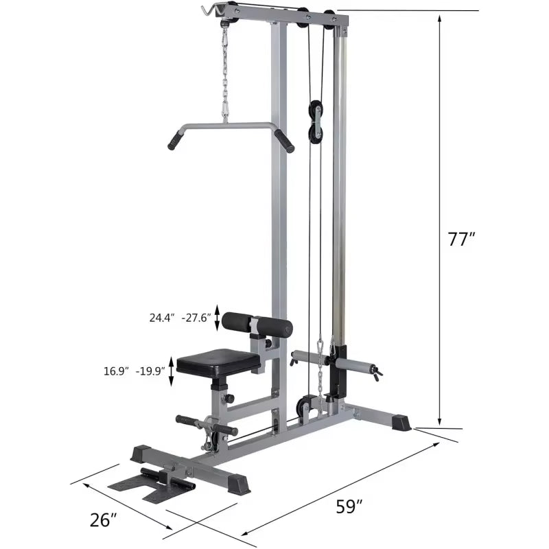 LAT Pull down Machine Low Row Fitness Exercise Workout Strength Training Bar Machine