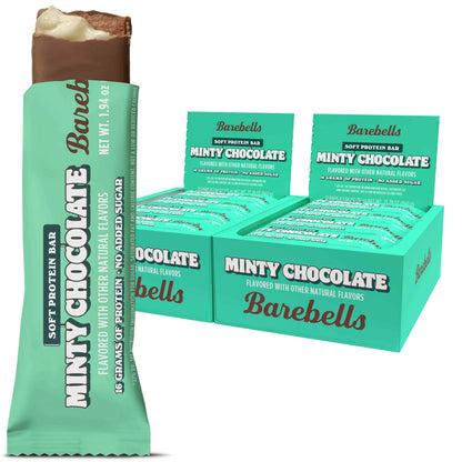 Soft Protein Bars with 16G High Protein, 1.9Oz Bars, Minty Chocolate - 24 Count